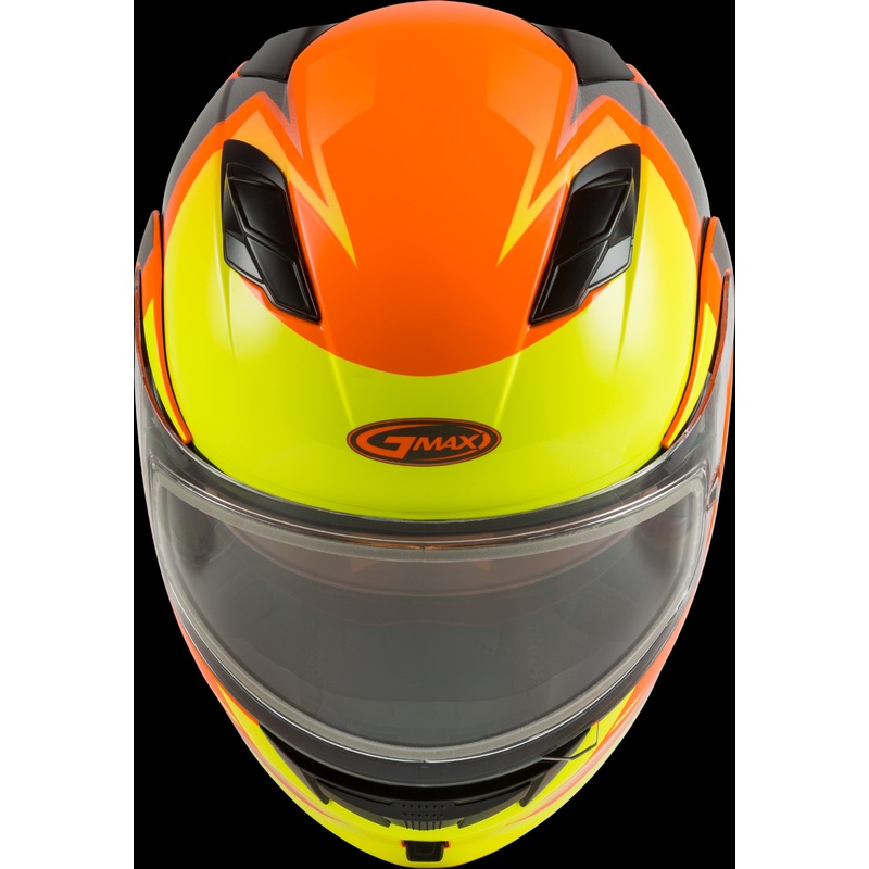 GMAX Md-01s Modular Snow Helmet Descendant Neon Org/Hi-Vis 2x