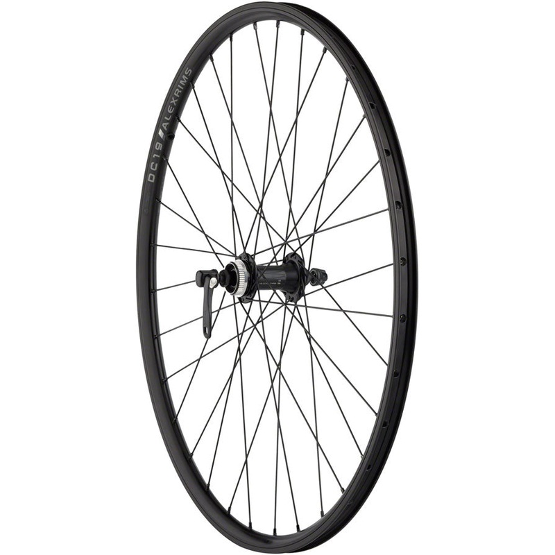 Quality Wheels Value Double Wall Series Rim+Disc Front Wheel – 26″ QR x 100mm Center-Lock /Rim Brake BLK Clincher 32H