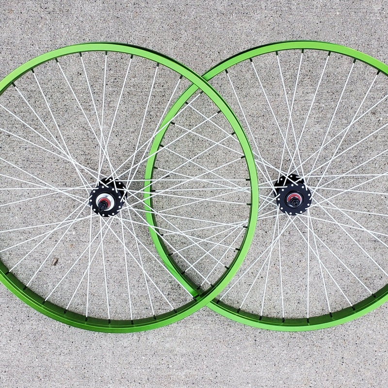 29″ SE Racing Boston Ripper Wheelset – Pair – 36H – Flip Flop – Green/White/Black