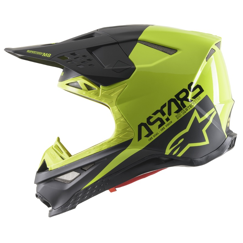 ALPINESTARS Supertech M-8 Echo Helmet Black/Hi-Vis Yellow Large