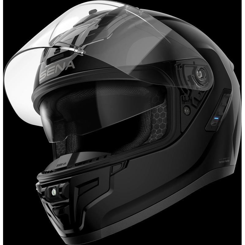 SENA Phantom Ff Mesh Com Helmet Glossy Black Lg Black Large
