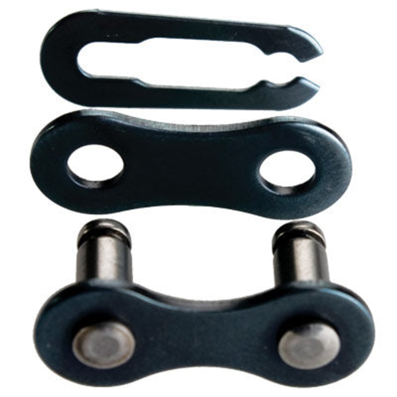 kmc mastr link 1 8 3pc set z410 cl 25 per bag master link kmc chains 1/2” x 1/8” Black