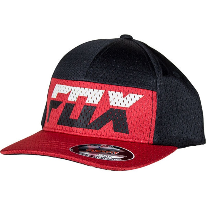 Fox Rize Flexfit Hat-Youth-Red