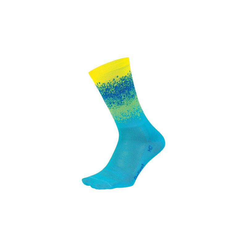 Sock DeFeet Aireator 6″ Ombre Medium Blue/Yellow