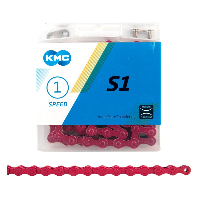 KMC S1 Chain Single Speed 1/8” Links: 112 Pink