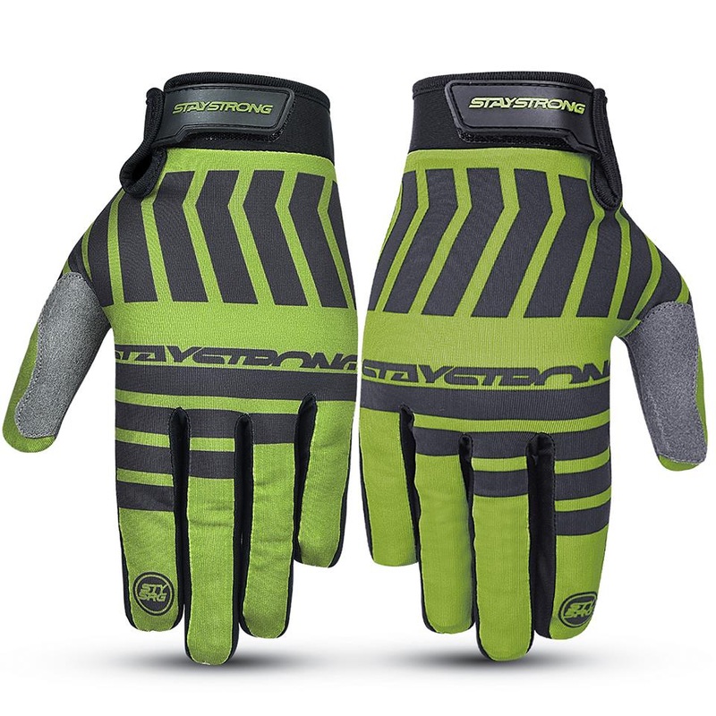 Stay Strong Chev Stripe Youth Gloves – Green Youth X Large