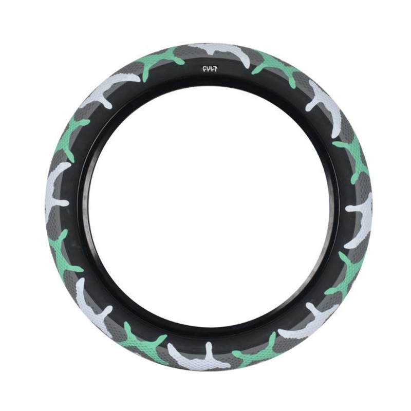 18×2.30 Cult BMX Vans Tire – Teal Camo w/ Black Sidewall