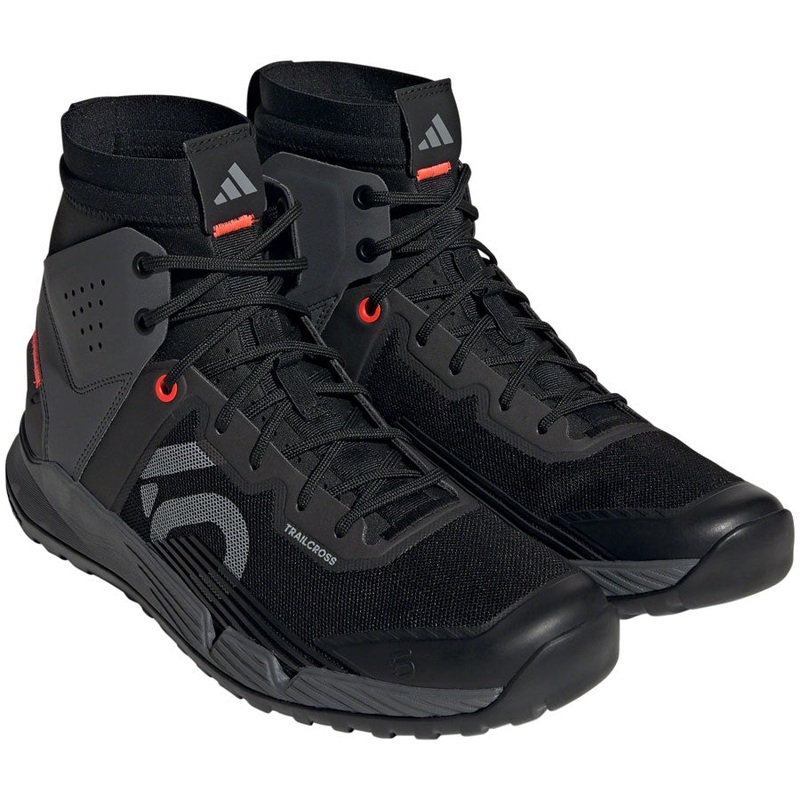 Five Ten Trailcross Mid Pro Flat Shoes – Mens Core BLK/Gray Two/Solar Red 9