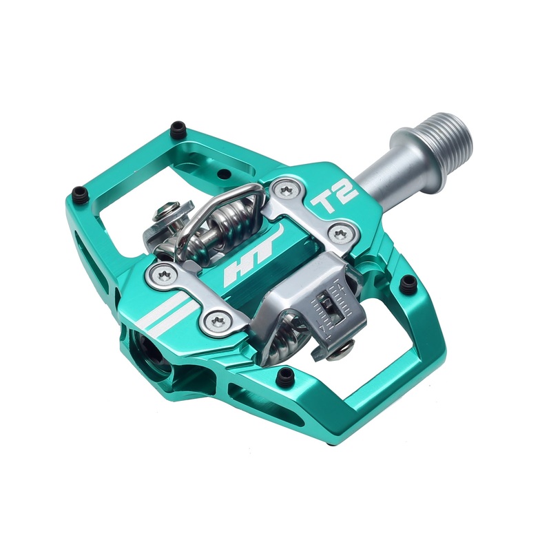 HT T2 Platform/Clipless Pedals w/ Cleats – Turquoise