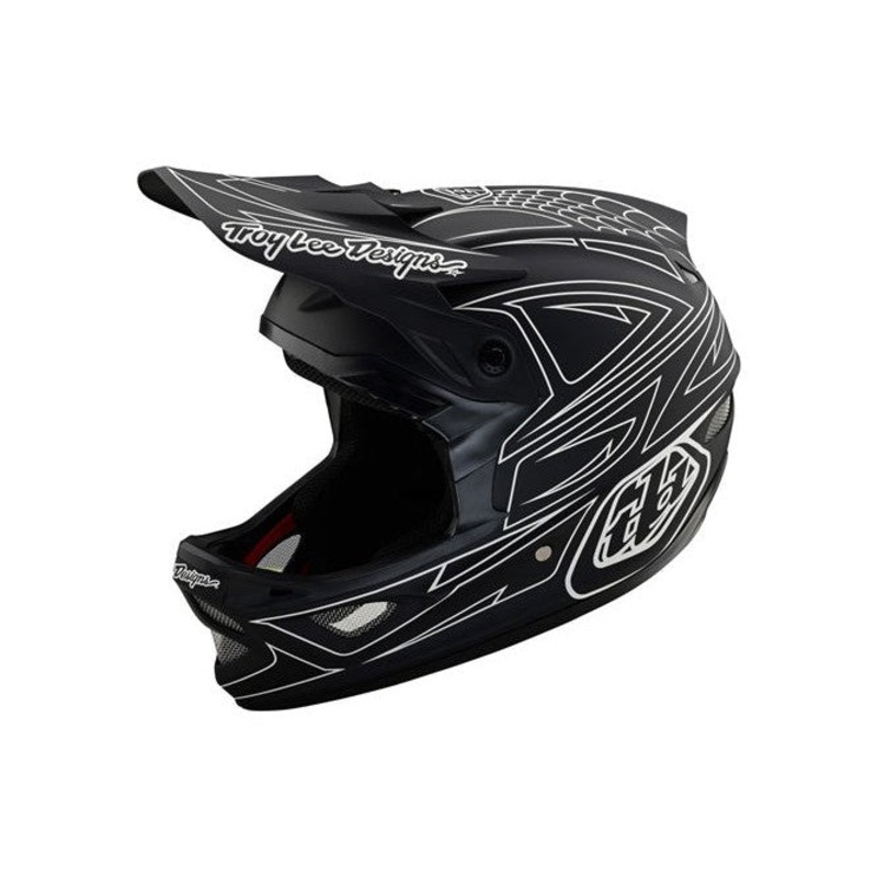 TLD D3 AS Fiberlite Helmet / Spiderstripe Black Black XS