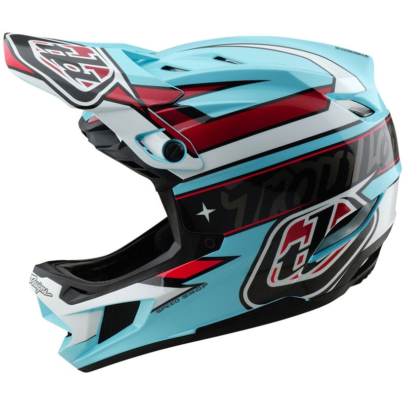 Troy Lee Designs D4 Polyacrylite Helmet  Linear Blue X-Large