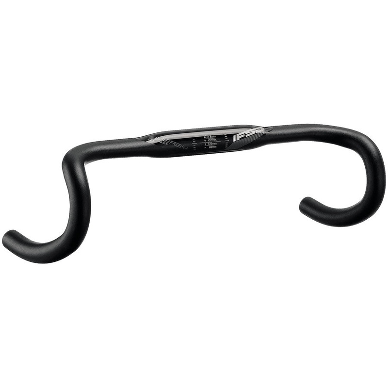 FSA Energy Super Compact Handlebar 31.8mm Clamp Diameter 380mm Width Compact Drop Profile  BLK