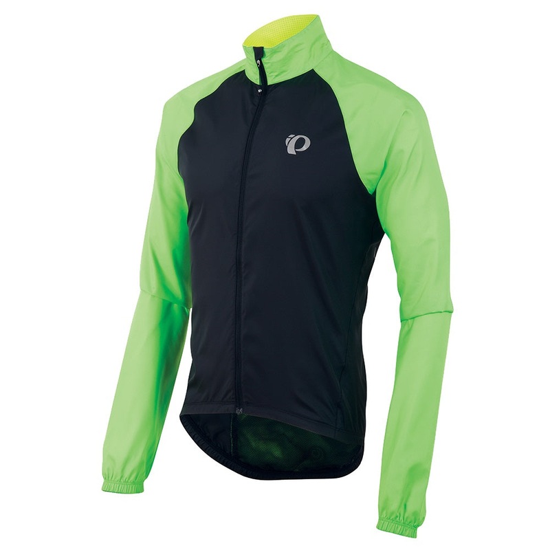 PEARL iZUMI Elite Thermal Barrier Cycling Jacket Medium Black Screaming Green