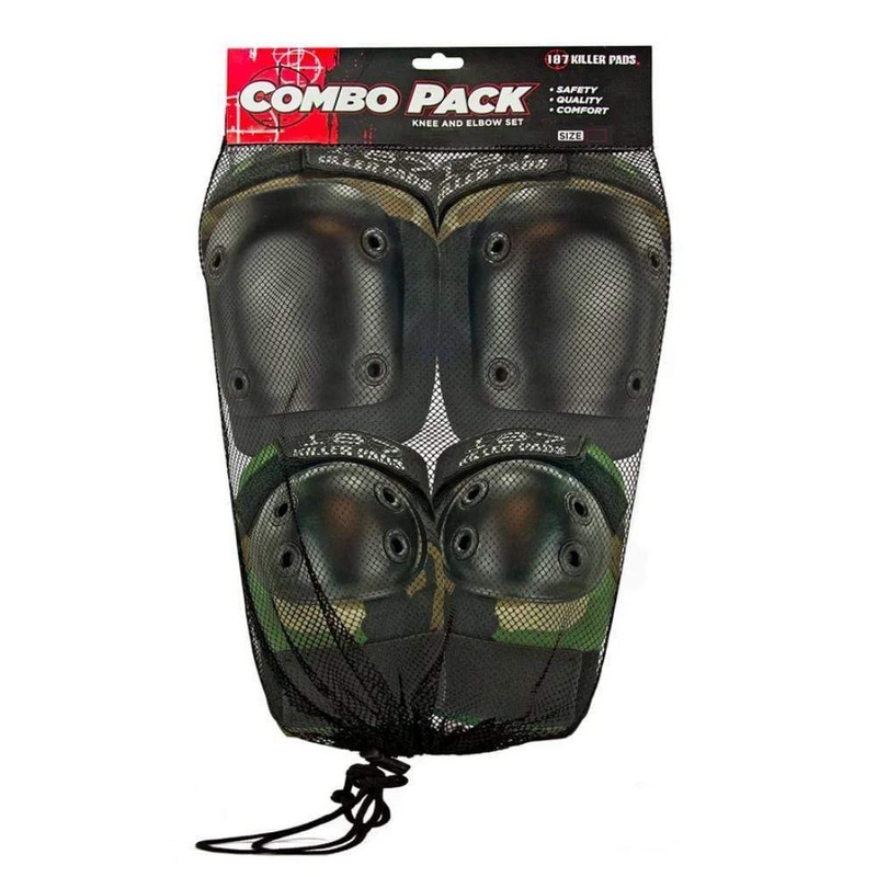 187 Killer Pads Combo Pad Set Knee and Elbow Camo Adult XS