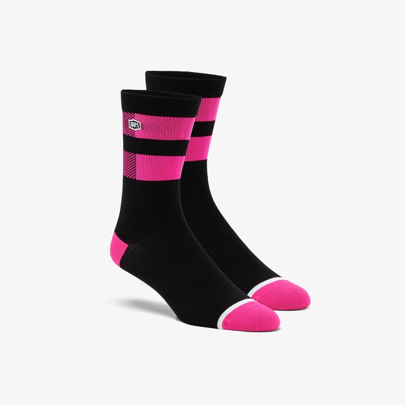 100% Flow Socks-Black/Flo Pink Adult Large/X-Large
