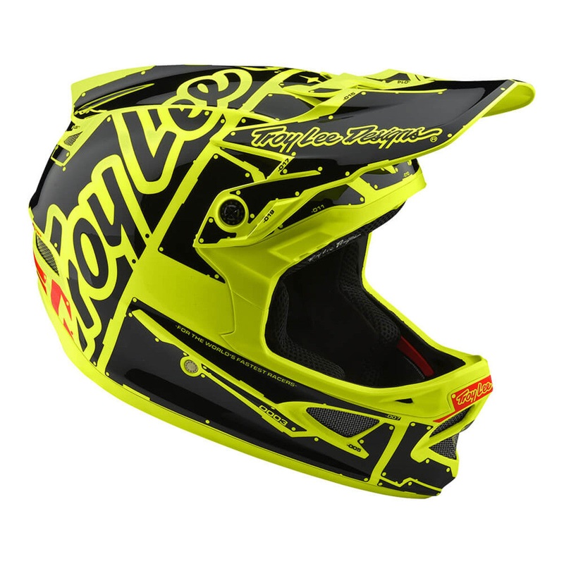 Troy Lee D3 Fiberlite Helmet-Factory-Flo Yellow Fluorescent Yellow Small