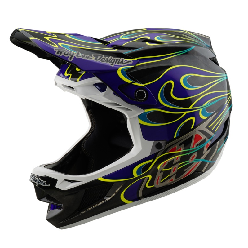 Troy Lee Designs D4 Carbon MIPS BMX Race Helmet-Torched Black/Purple Adult X-Small