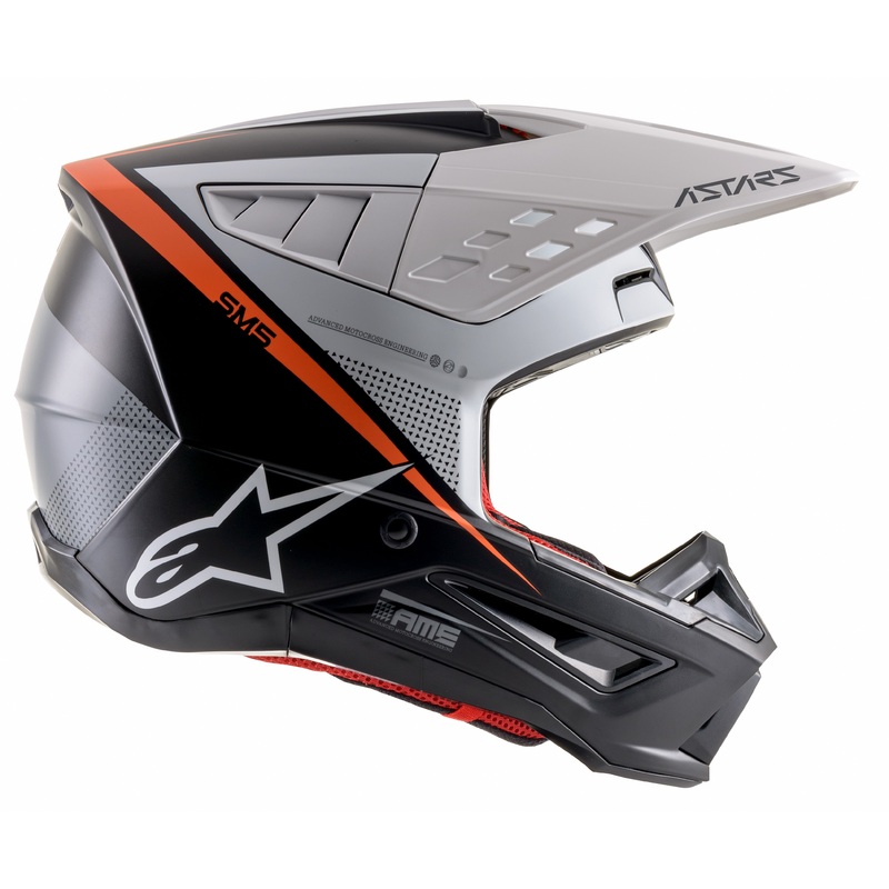 ALPINESTARS S-M5 Helmet Black/White/Fluorescent Orange X-Large