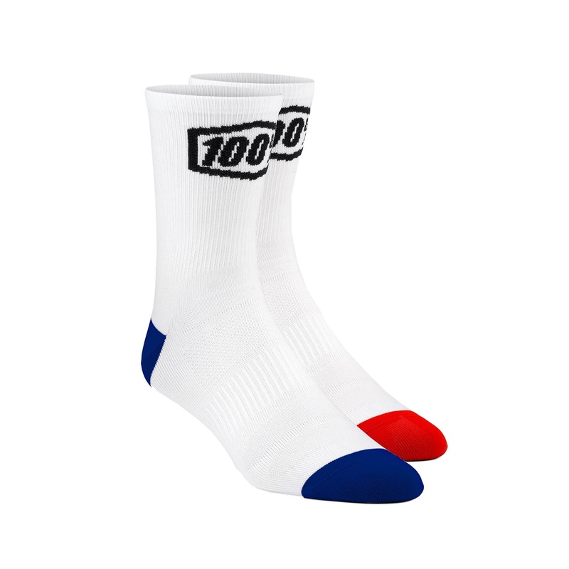 100% Terrain Socks-White Large/X-Large