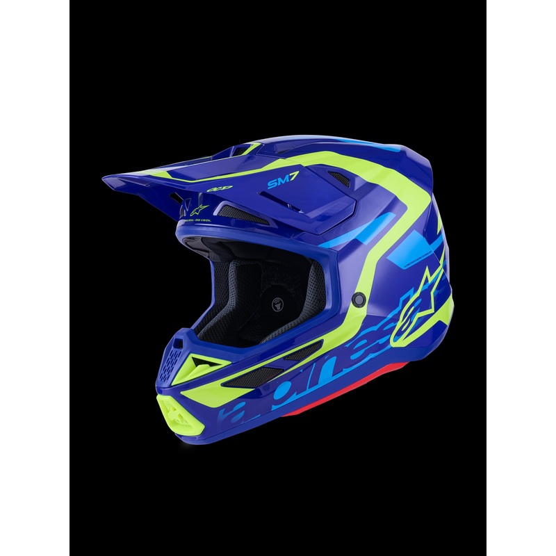 ALPINESTARS 2026 Sm7 Deed Helmet Blue/Yellow Fluo 2X-Large