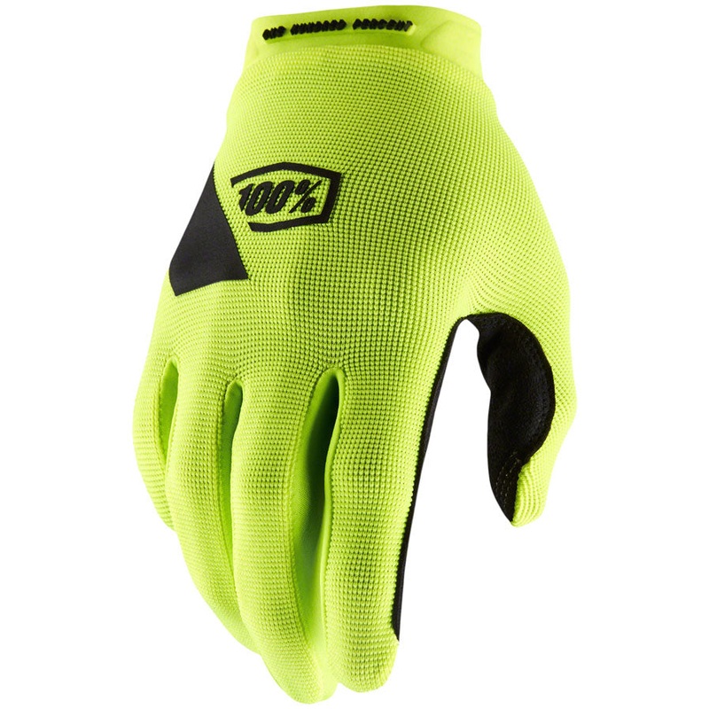 100% Ridecamp Gloves – Flourescent Yellow/Black, Full Finger, Women’s, Medium