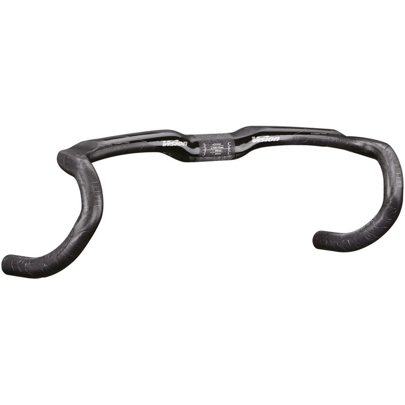 Vision TriMax 4D Compact Handlebar 31.8mm Clamp Diameter 420mm Width +10 Rise ACR Internal Routing Compatible  Carbon