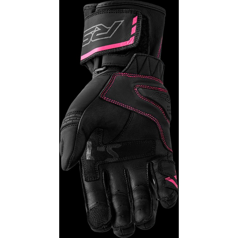 RST S1 D3o Ladies Glove Black/Pink Leather Md Black/Pink Medium