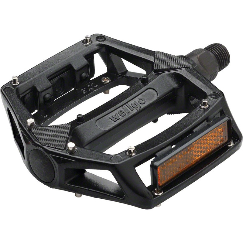 Wellgo B102 Pedals – Platform, Aluminum, 9/16″, Black