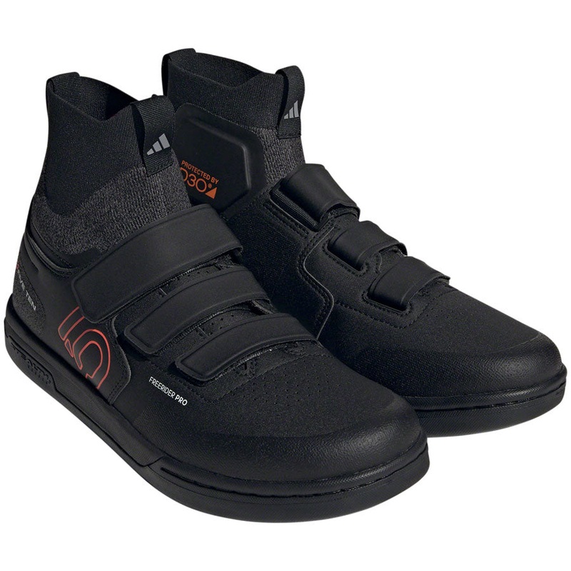 Five Ten Freerider Pro Mid VCS Flat Shoes – Mens Core BLK/Solar Red/Gray Three 10