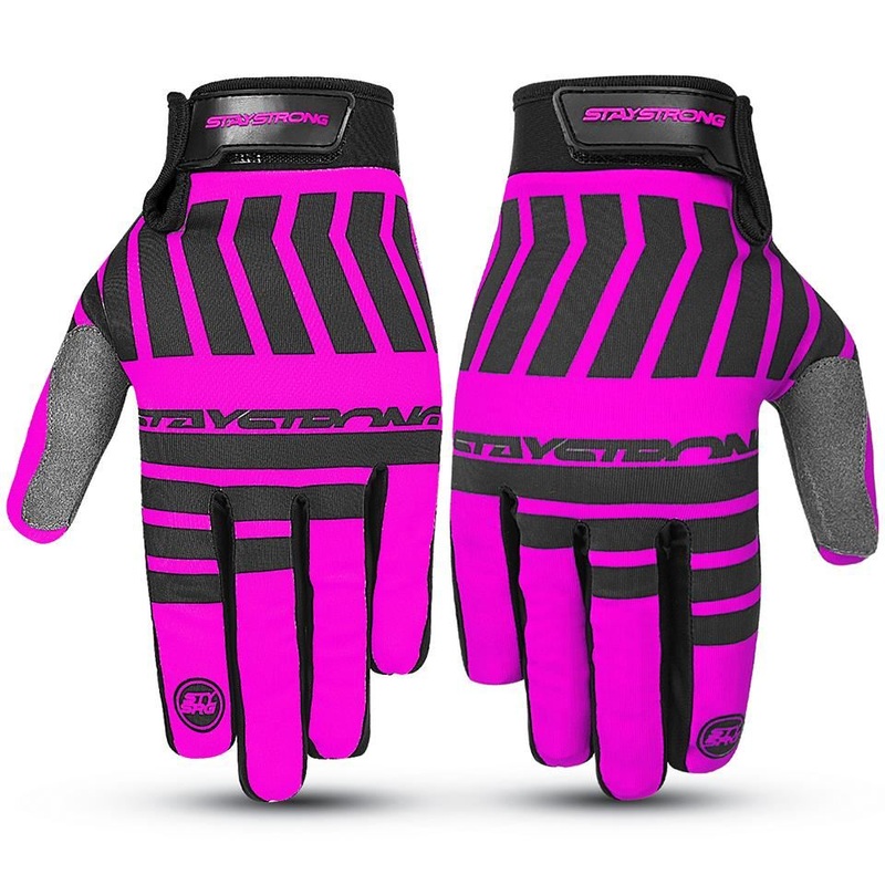 Stay Strong Chev Stripe Gloves – Pink Pink