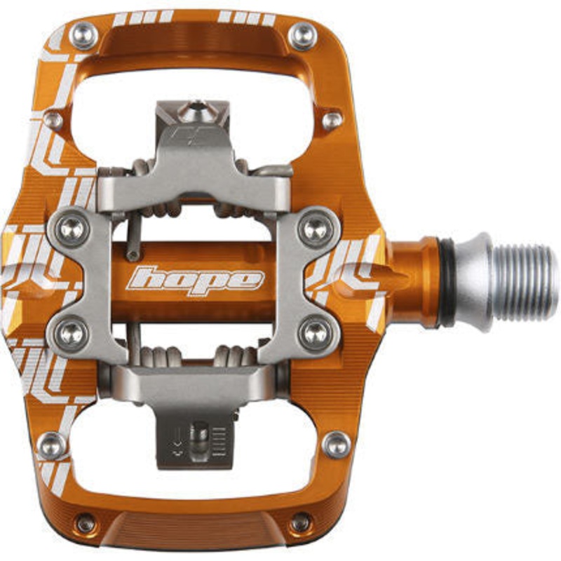 Hope Union TC Pedals – Dual Sided Clipless with Platform 9/16″ Orange