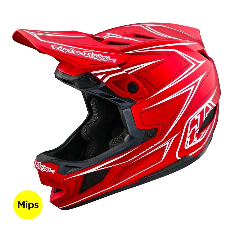 Troy Lee Designs D4 Composite MIPS BMX Race Helmet-Pinned Red Adult X-Small