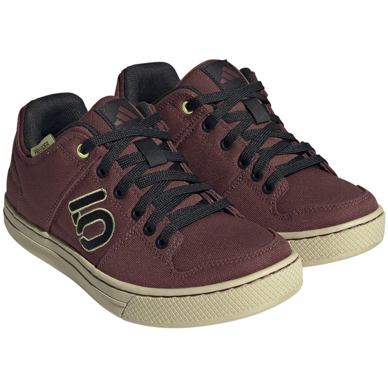 Five Ten Freerider Canvas Flat Shoes – Womens Quiet Crimson/Core Pulse Lime 9.5