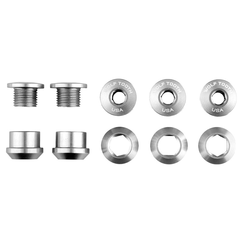 Set of 5 Chainring Bolts+Nuts for 1X Aluminum Red