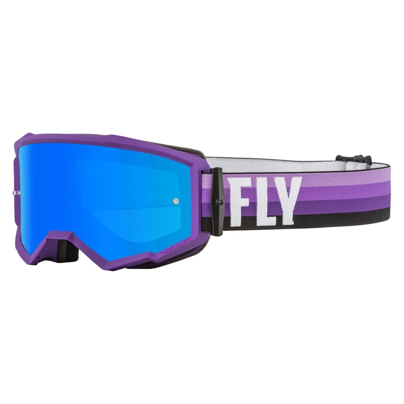 Fly Racing 2022 Zone Goggles-Purple/Black w/Sky Blue Mirror/Smoke Lens Adult