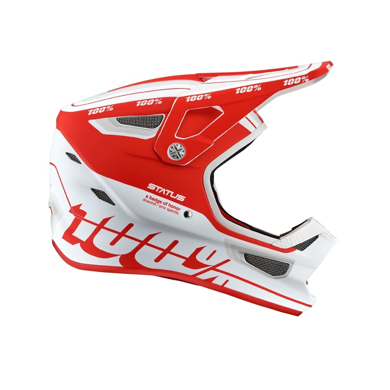 100% Status BMX Race Helmet-Topenga Red/White Adult X-Small