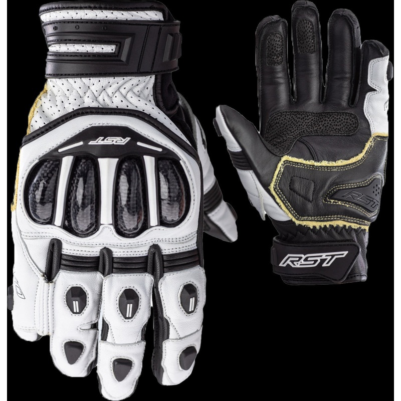 RST Tractech Evo 4 Short Ce Glove White/White/Black Xs White/White/Black 7