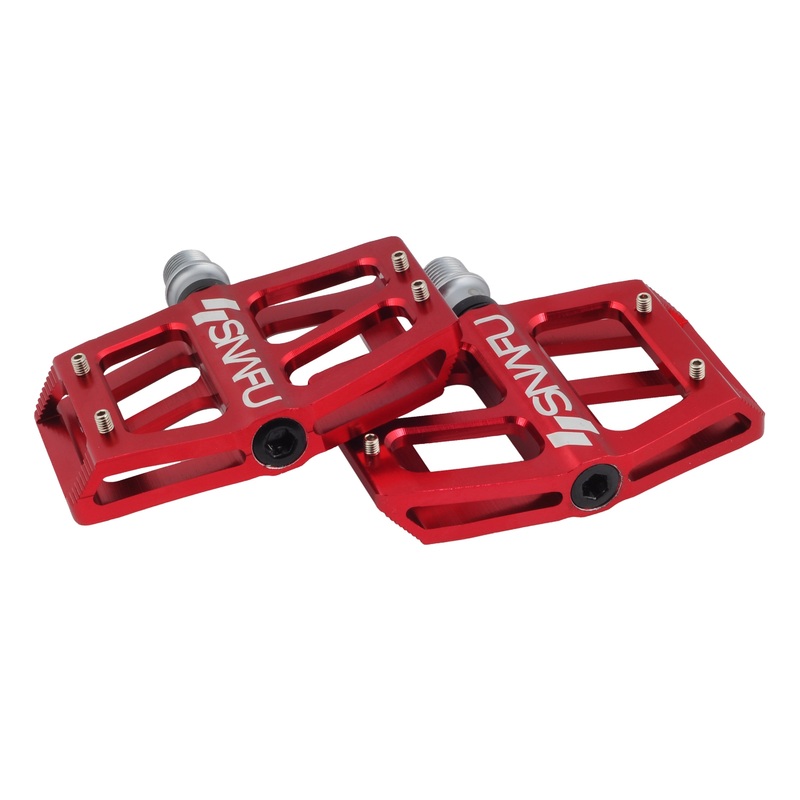 Snafu BMX Cactus Jr Aluminum Platform Pedals – Sealed – 9/16 – Red