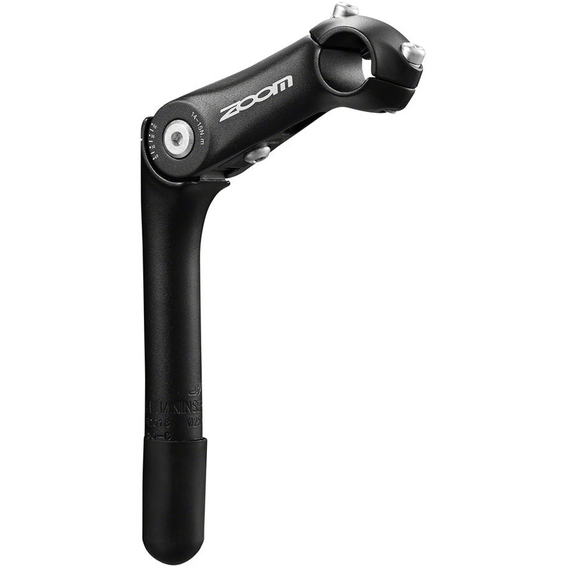 Zoom Quick Comfort Adjustable Stem – 110mm, 25.4 Clamp, Adjustable 80-150deg, 25.4-24tpi Quill, Aluminum, Black